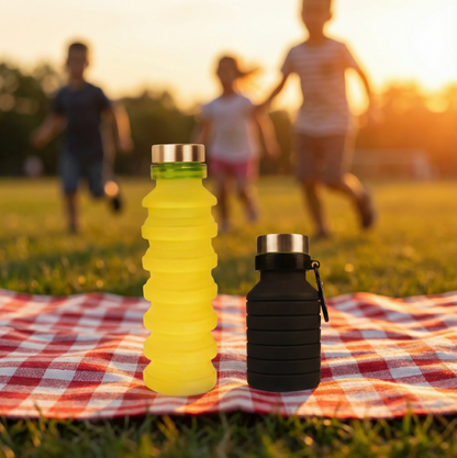 Botella de agua de silicona plegable